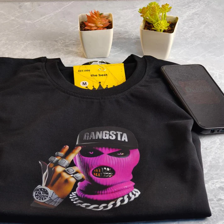 تيشيرت اسود جانجستر اوفر سايز